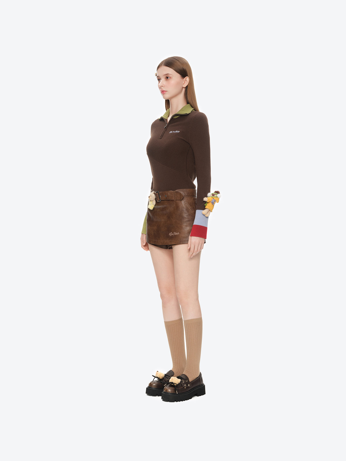 13DE MARZO Luminous Bear Skort Brown