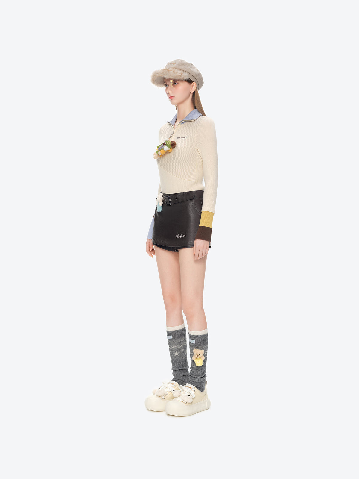13DE MARZO Luminous Bear Skort Dark Brown