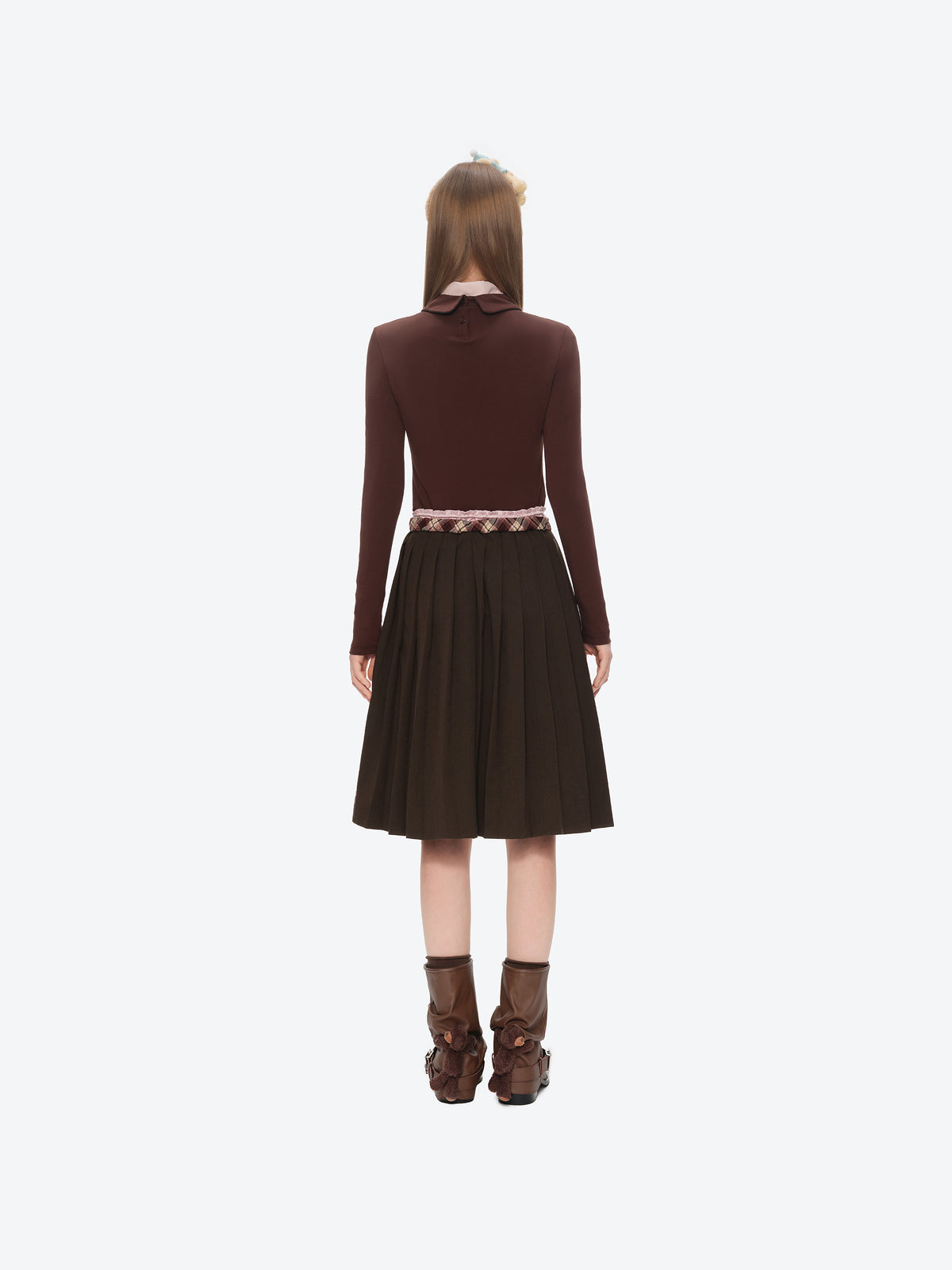 13DE MARZO Luminous Bear Double Waist Dress Brown - 13DE MARZO