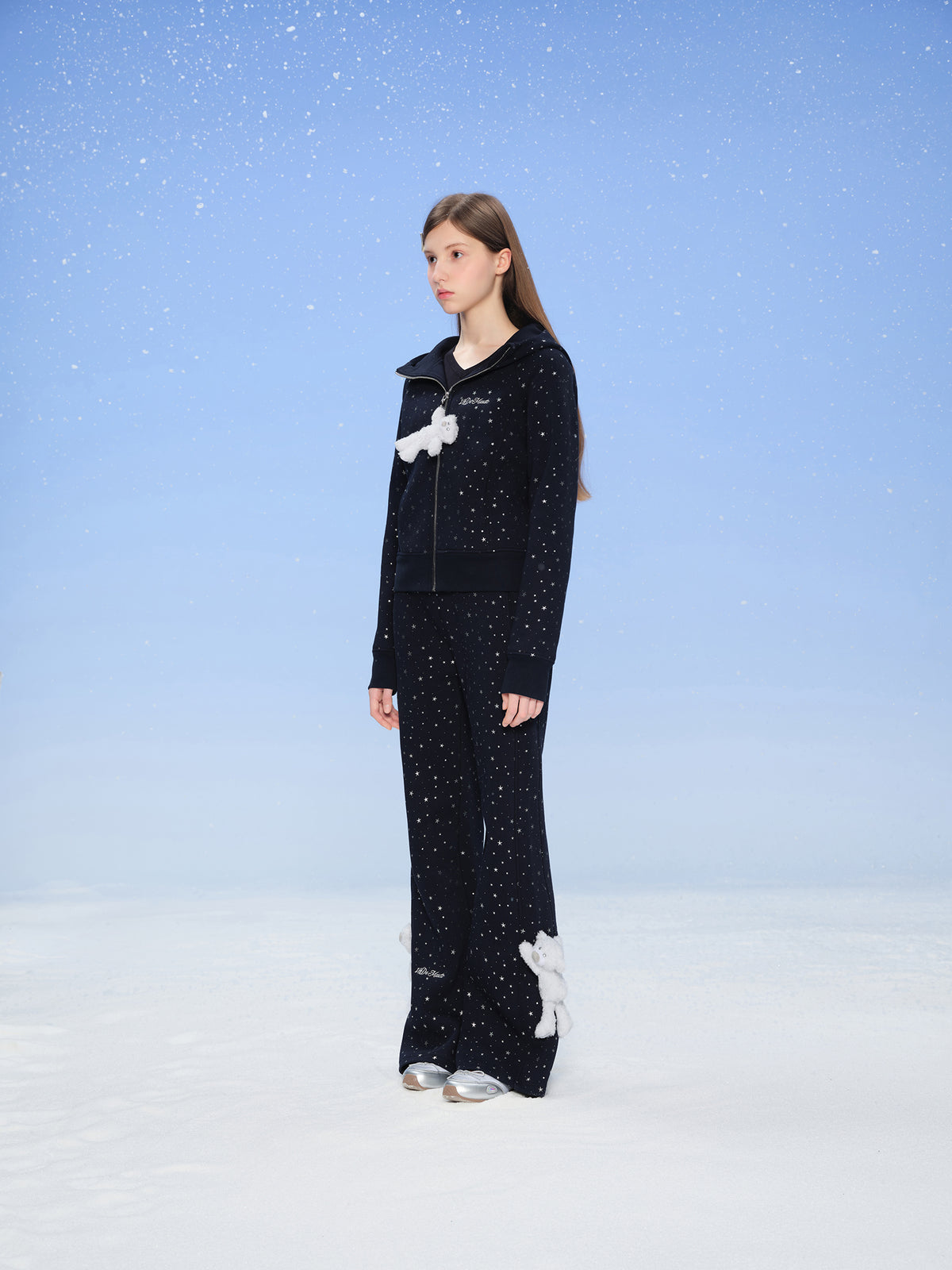 13DE MARZO Galaxy Spark Slim Fit Hoodie Navy Blue