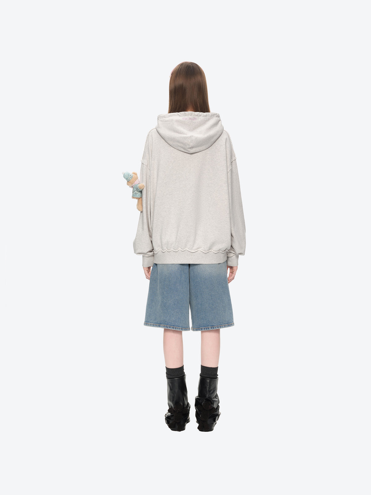 13DE MARZO Crystal Ball Print Hoodie Grey