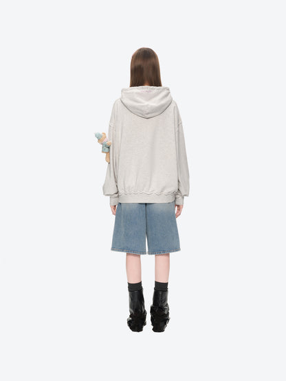 13DE MARZO Crystal Ball Print Hoodie Grey