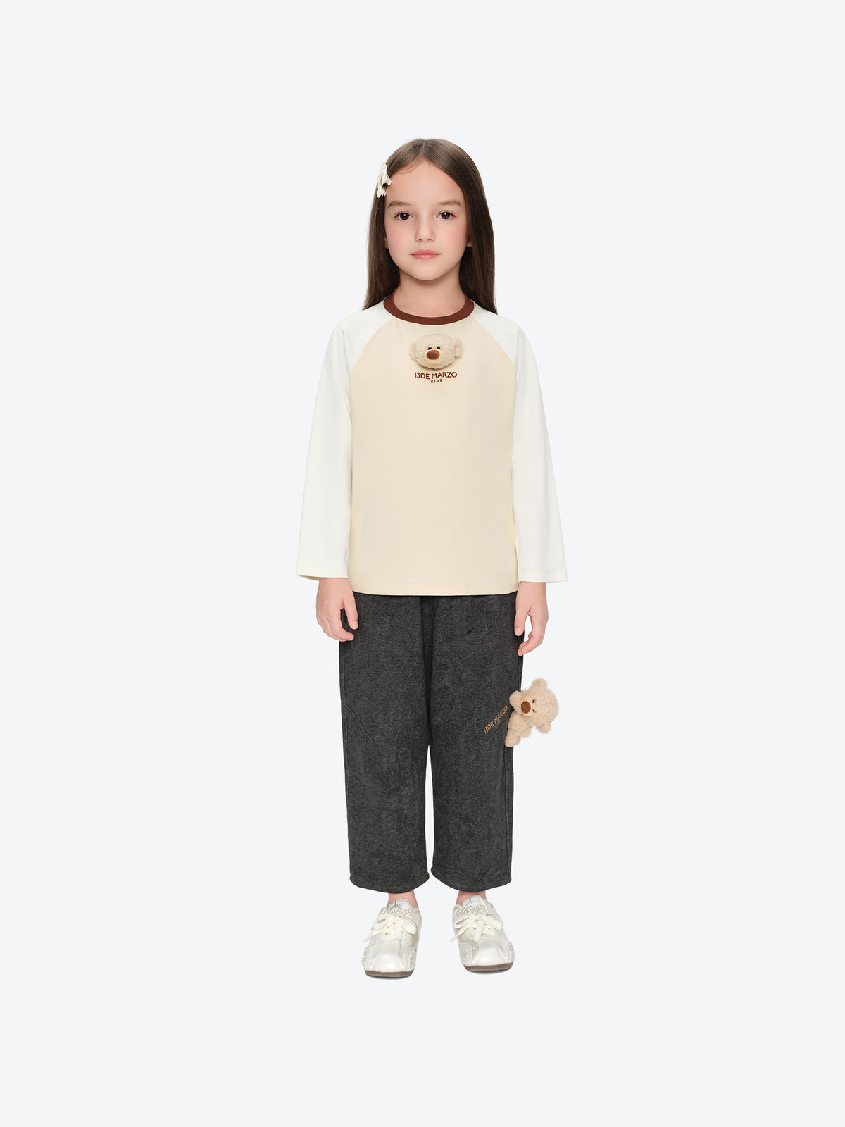 13DE MARZO Babybear Raglan Long Sleeve Top Khaki