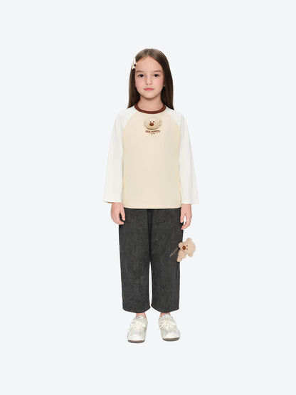 13DE MARZO Babybear Raglan Long Sleeve Top Khaki