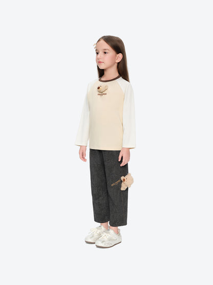 13DE MARZO Babybear Raglan Long Sleeve Top Khaki