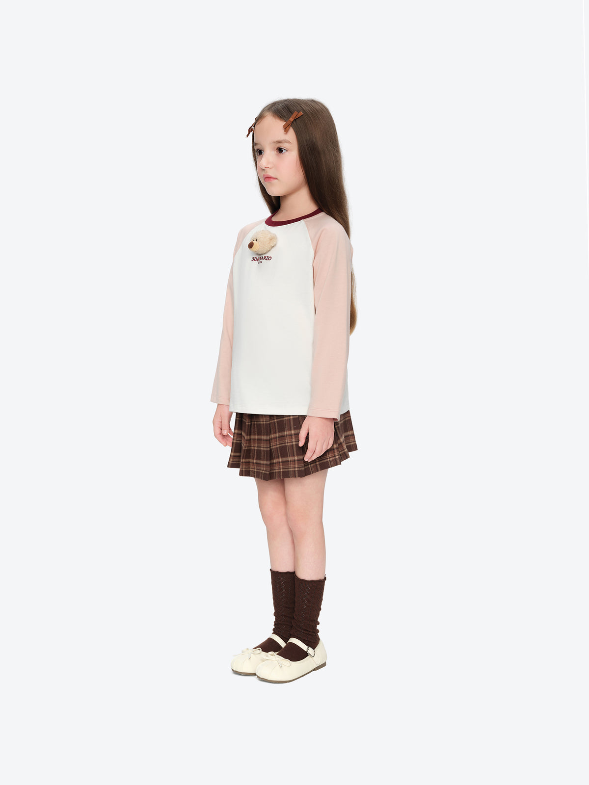 13DE MARZO Babybear Raglan Long Sleeve Top Beige