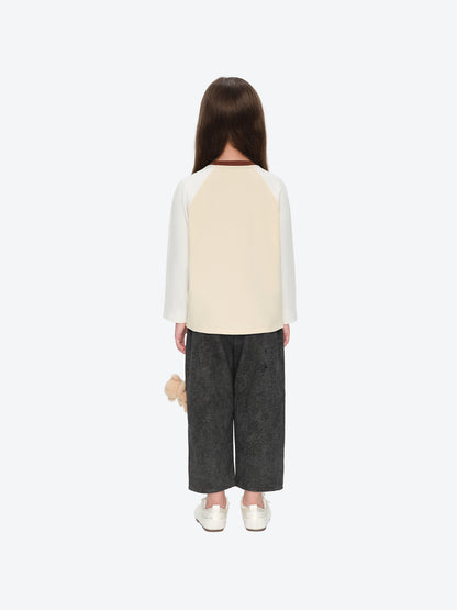 13DE MARZO Babybear Raglan Long Sleeve Top Khaki