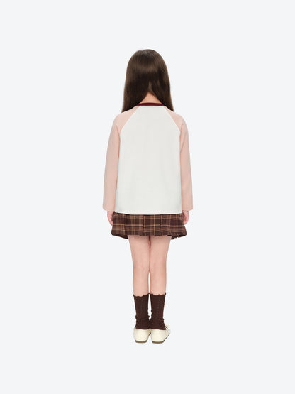 13DE MARZO Babybear Raglan Long Sleeve Top Beige