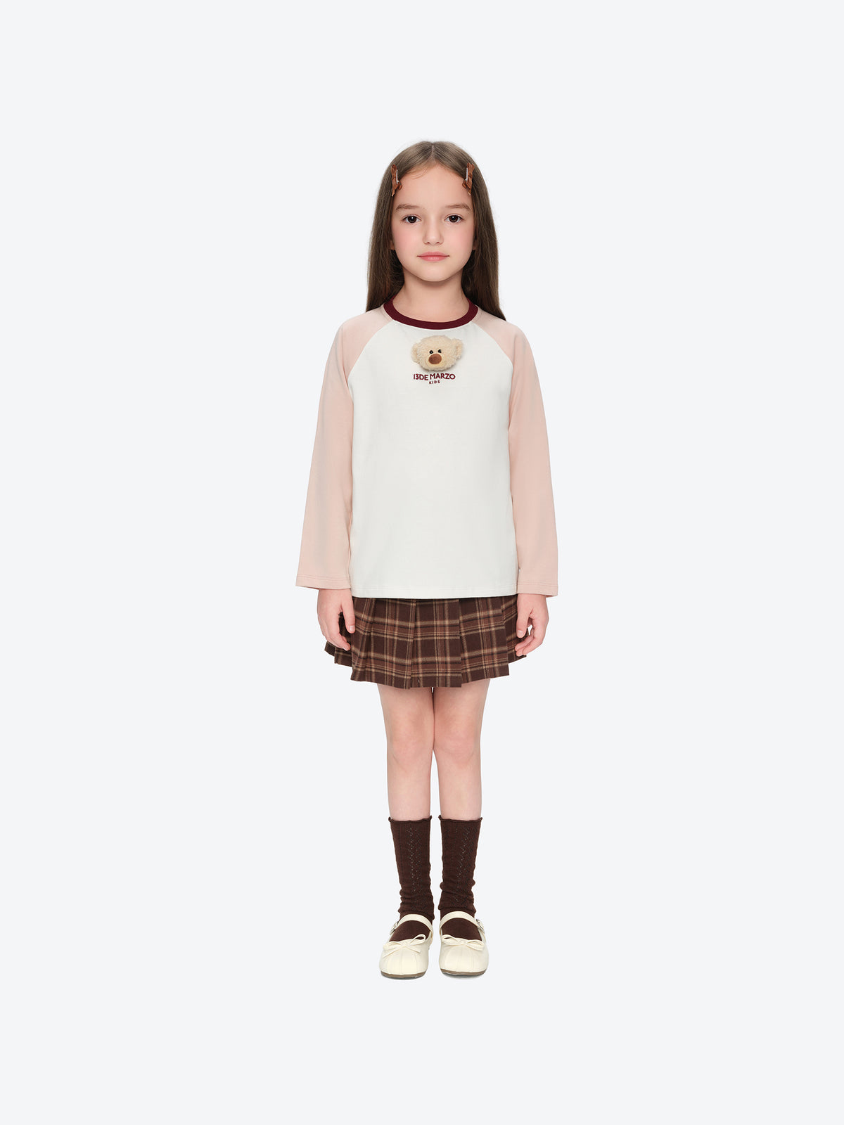 13DE MARZO Babybear Raglan Long Sleeve Top Beige