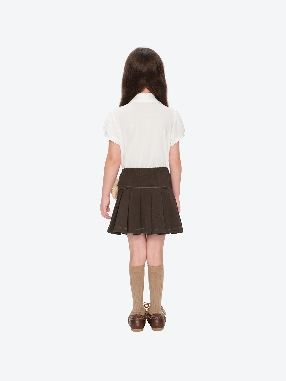 13DE MARZO BabyBear Suit Pleated Skirt Brown