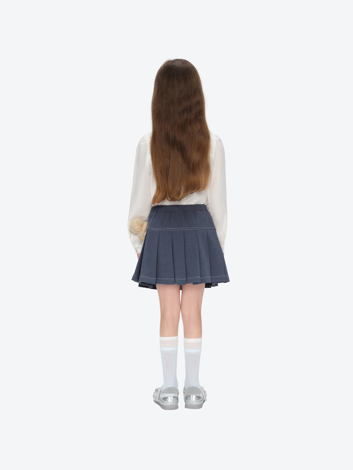 13DE MARZO BabyBear Suit Pleated Skirt Navy Blue