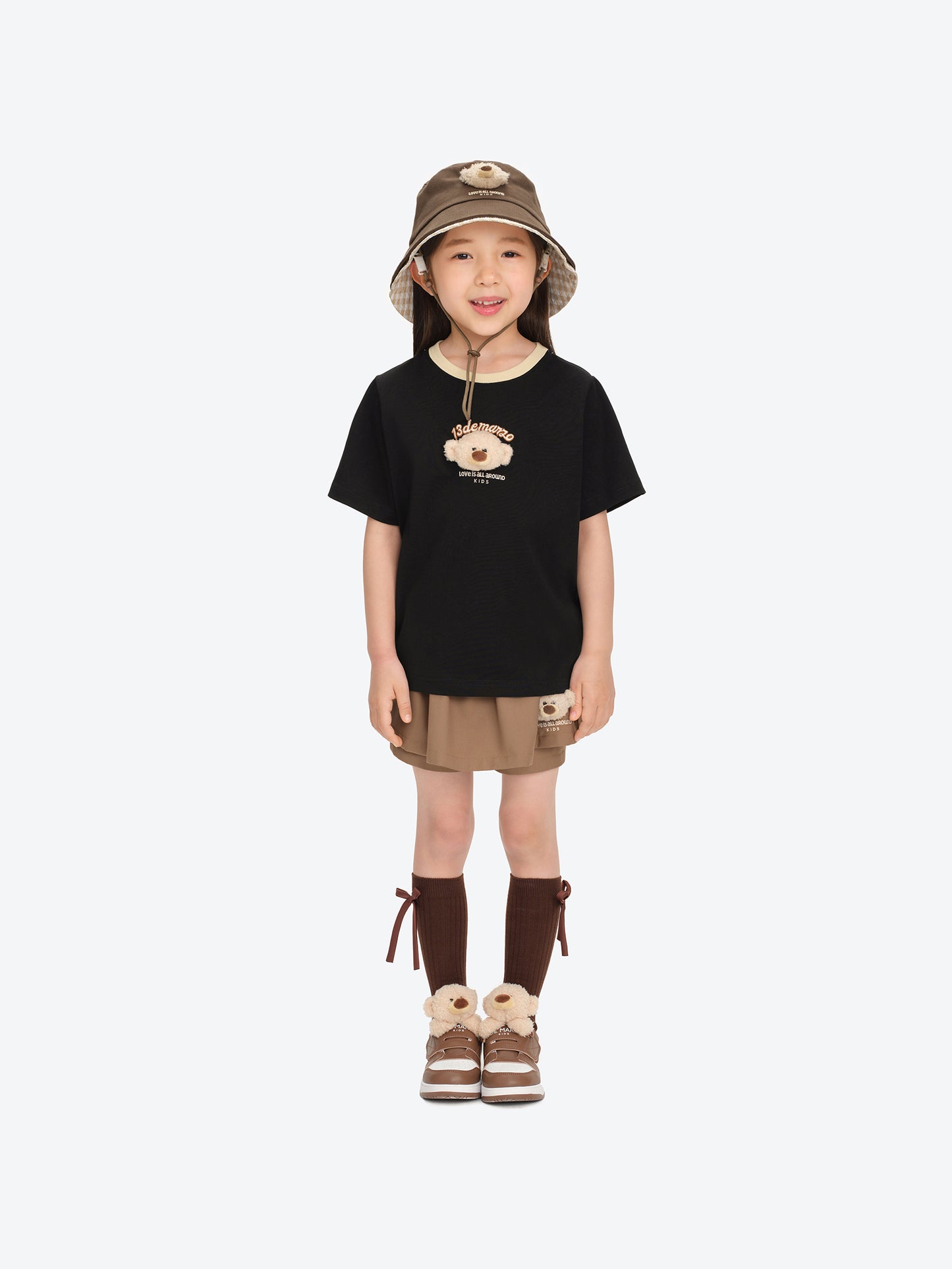 13DE MARZO BabyBear Round Neck T-shirt Black - 13DE MARZO