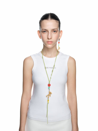 13DE MARZO Flocked Bear Charm Earrings