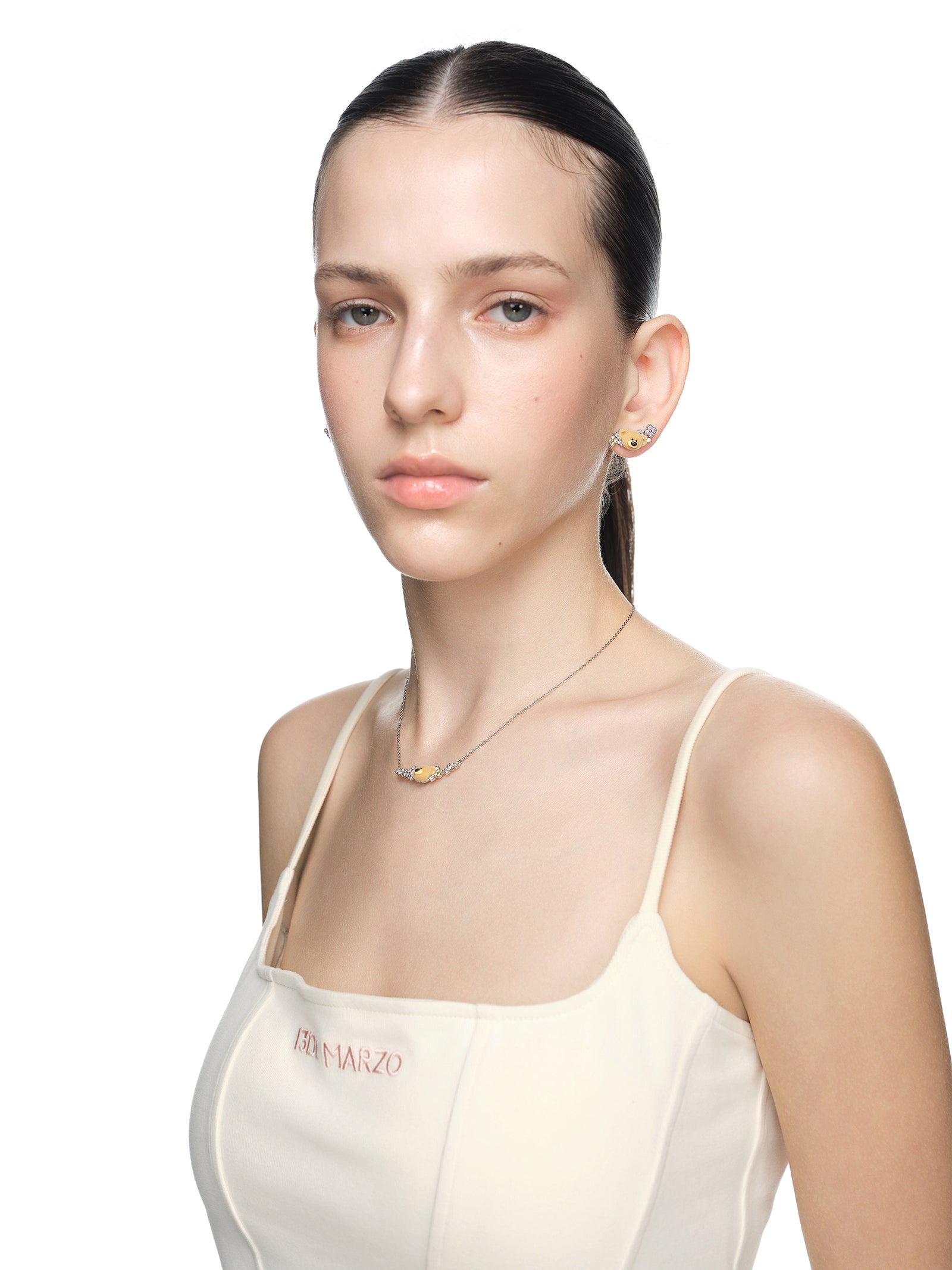 13DE MARZO Monet's Garden Crystal Rhinestone Necklace - 13DE MARZO