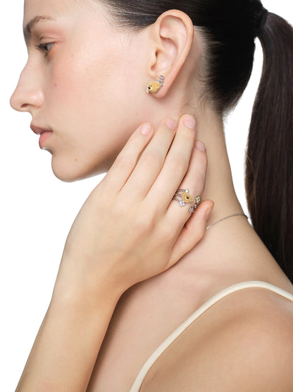 13DE MARZO Monet's Garden Crystal Rhinestone Earrings - 13DE MARZO