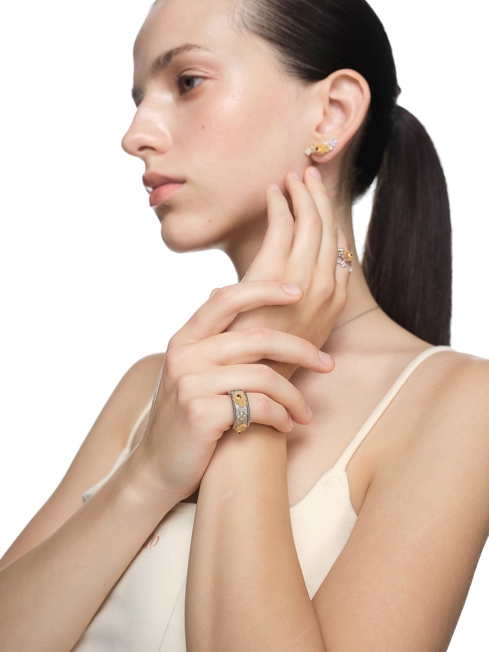 13DE MARZO Monet's Garden Crystal Rhinestone Ring