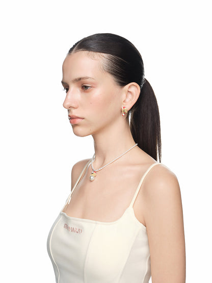 13DE MARZO Cozy Christmas Candy Cane Bear Ear Studs