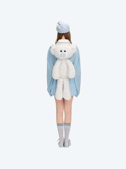 13DE MARZO Plush Toy Backpack White