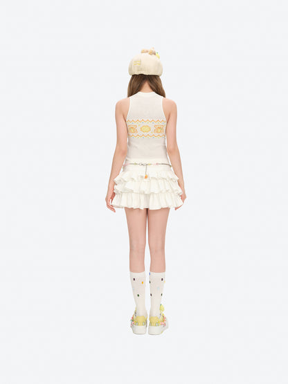 13DE MARZO Chain Detail Beret Beige - 13DE MARZO