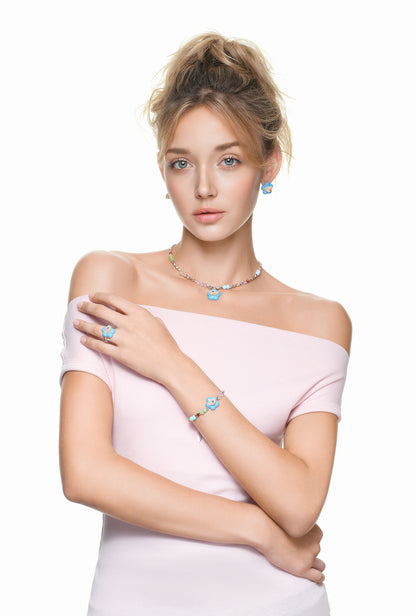 13DE MARZO Colorful Floral Bear Necklace - 13DE MARZO