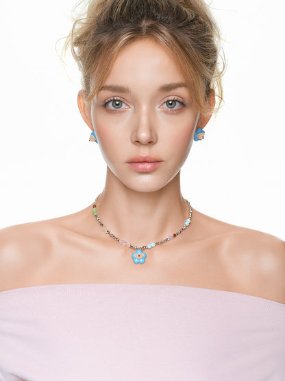 13DE MARZO Colorful Floral Bear Necklace - 13DE MARZO