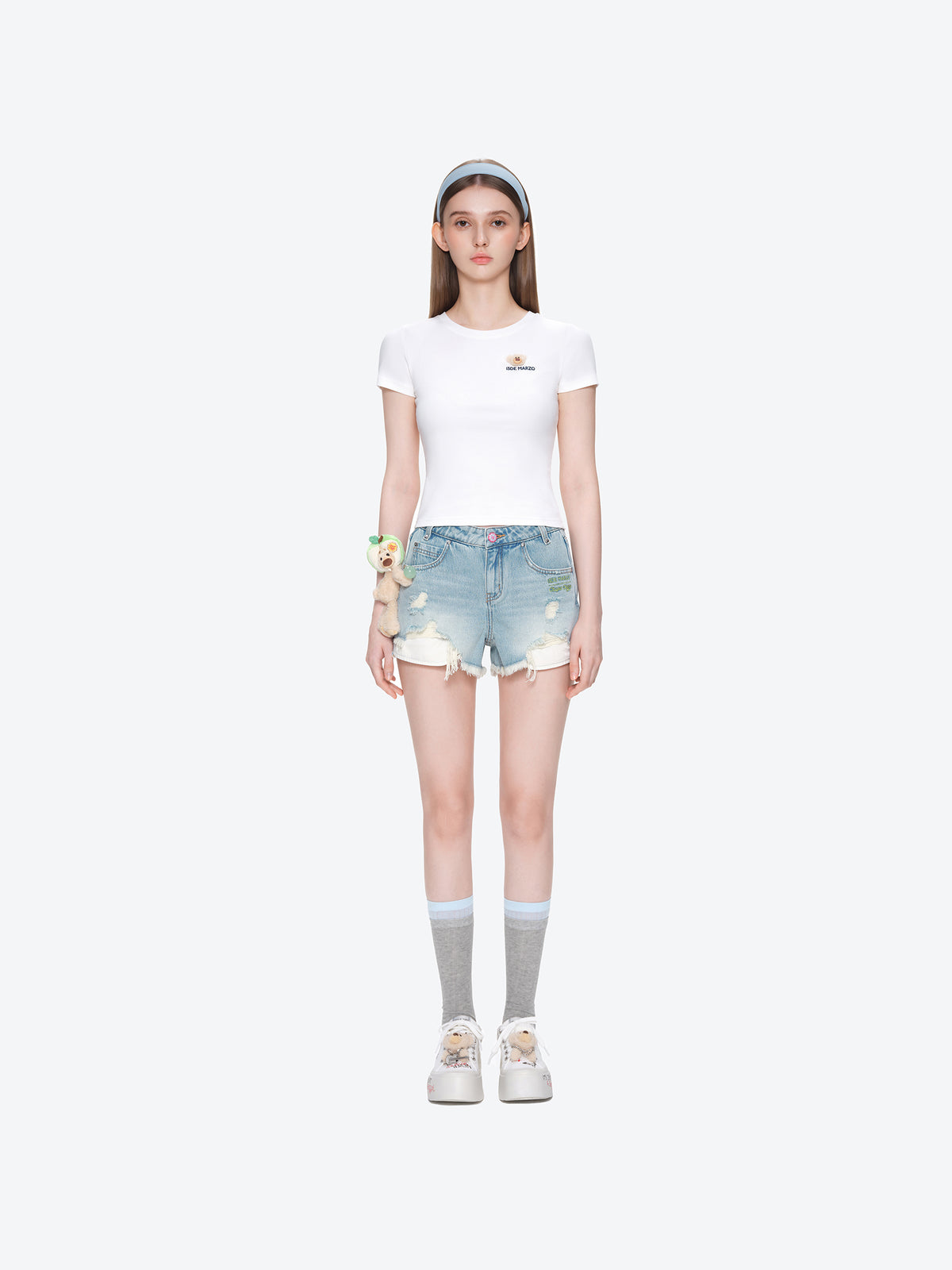 13DE MARZO Painted Canvas Shoes White