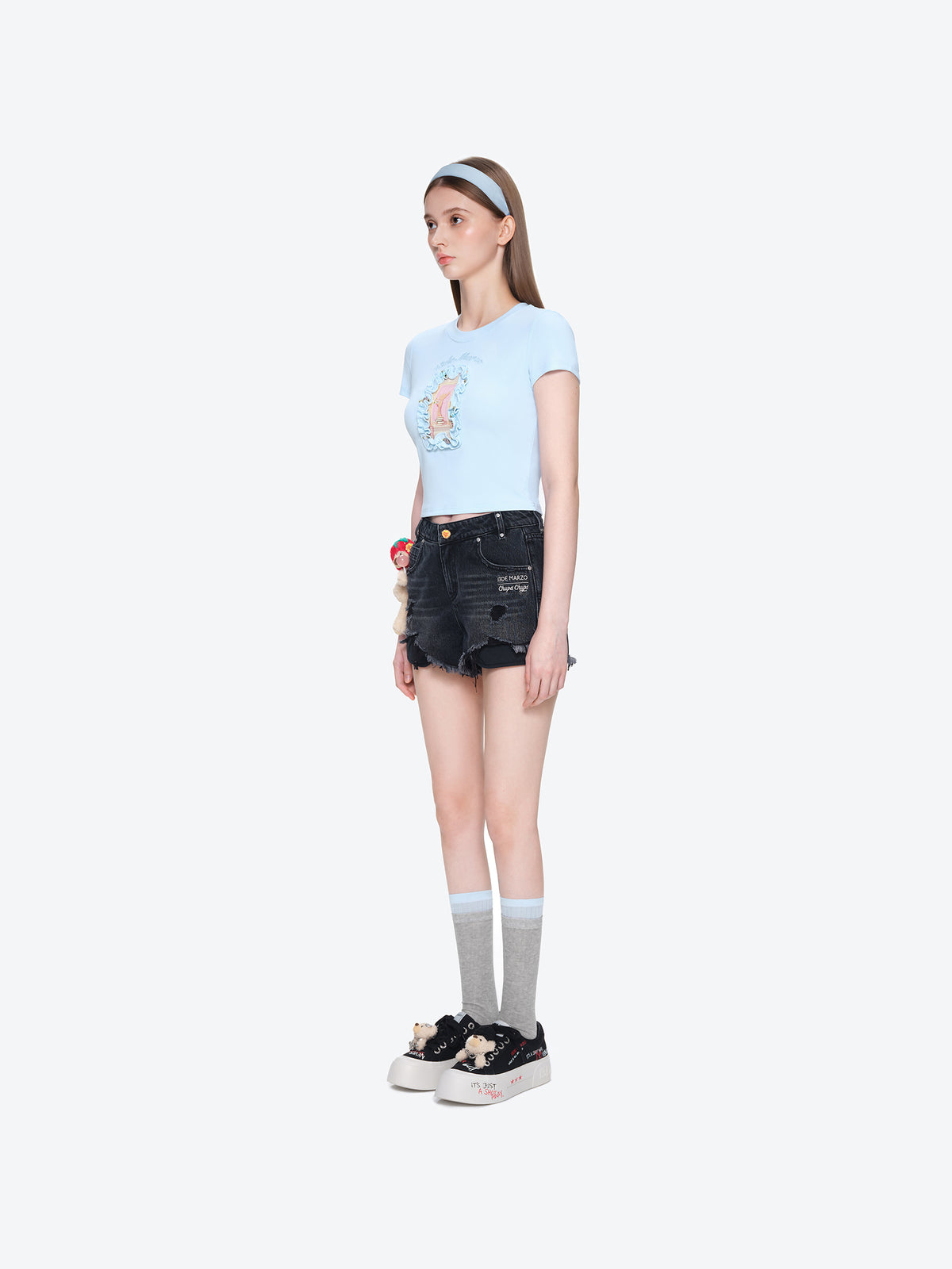 13DE MARZO Painted Canvas Shoes Black