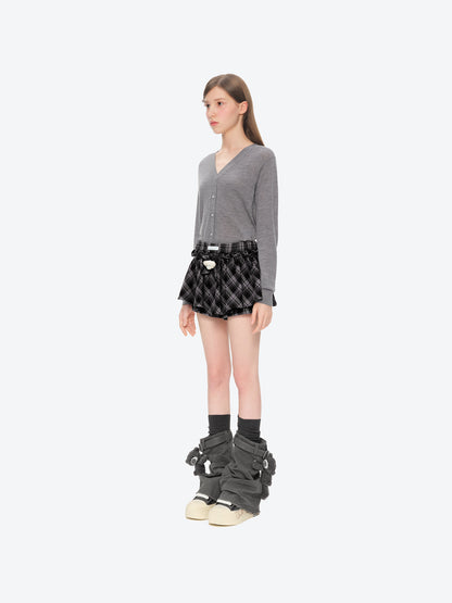 13DE MARZO Detachable Platform Canvas Slouch Boots Dark Grey