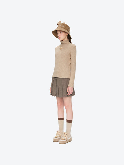 13DE MARZO Plush Bear Loafers Khaki
