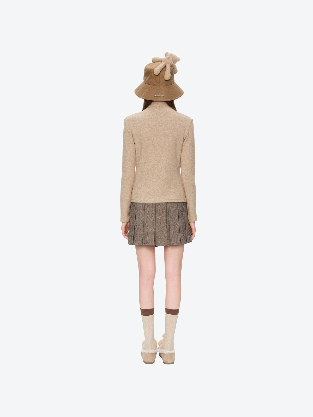 13DE MARZO Plush Bear Loafers Khaki
