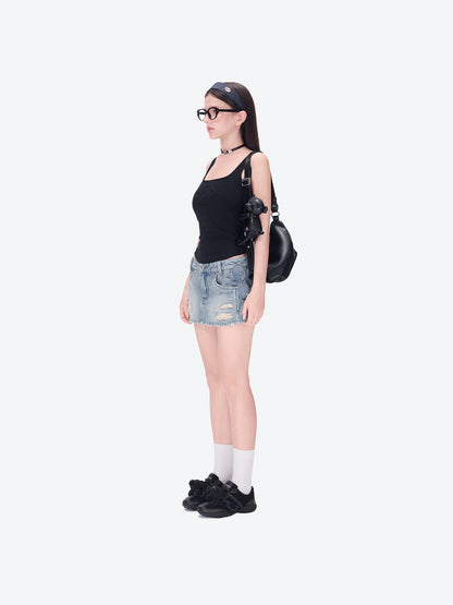 13DE MARZO Broken Bear Hot Jorts Blue - 13DE MARZO