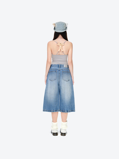 13DE MARZO Rainy Day Jorts Blue