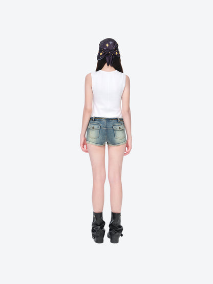 13DE MARZO Metal Waist Chain Jorts - 13DE MARZO