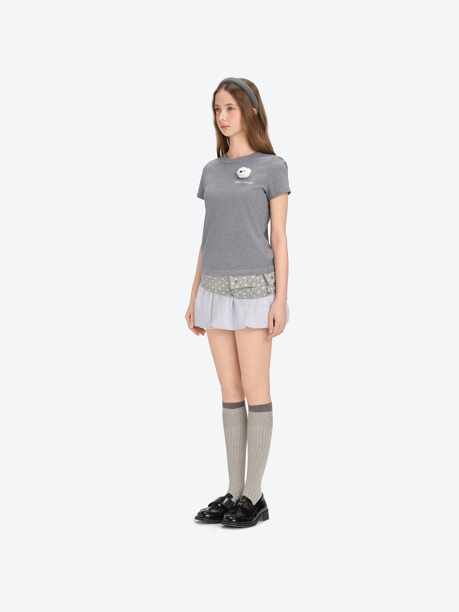 13DE MARZO Bear Base T-shirt Grey - 13DE MARZO