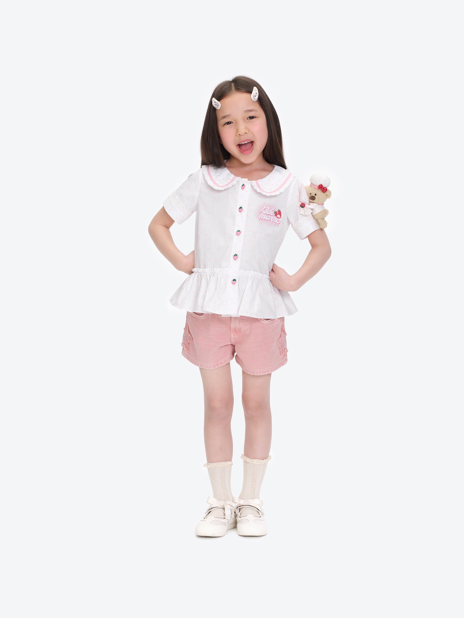 13DE MARZO BabyBear Strawberry Polka Shirt - 13DE MARZO