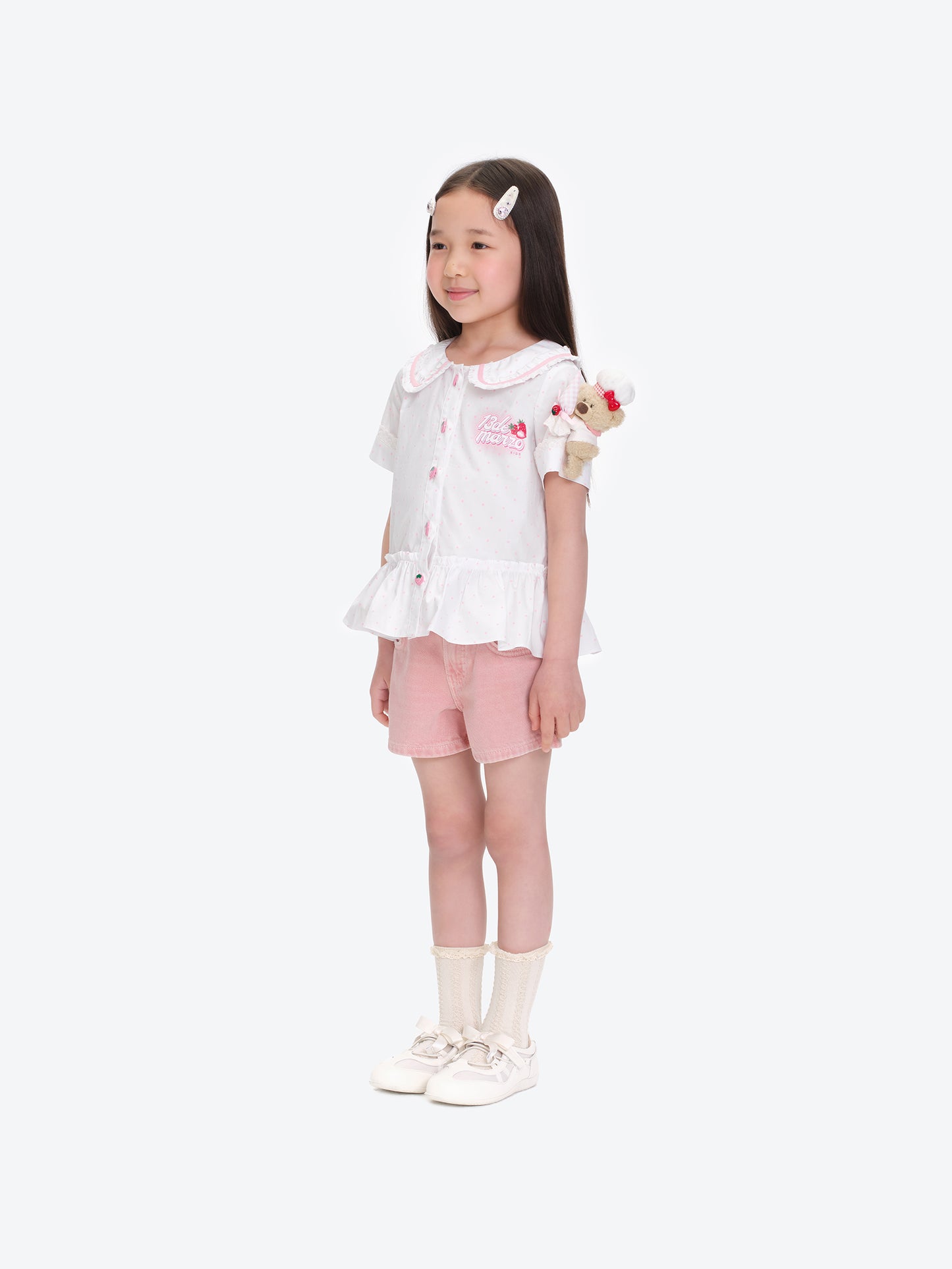 13DE MARZO BabyBear Strawberry Polka Shirt - 13DE MARZO