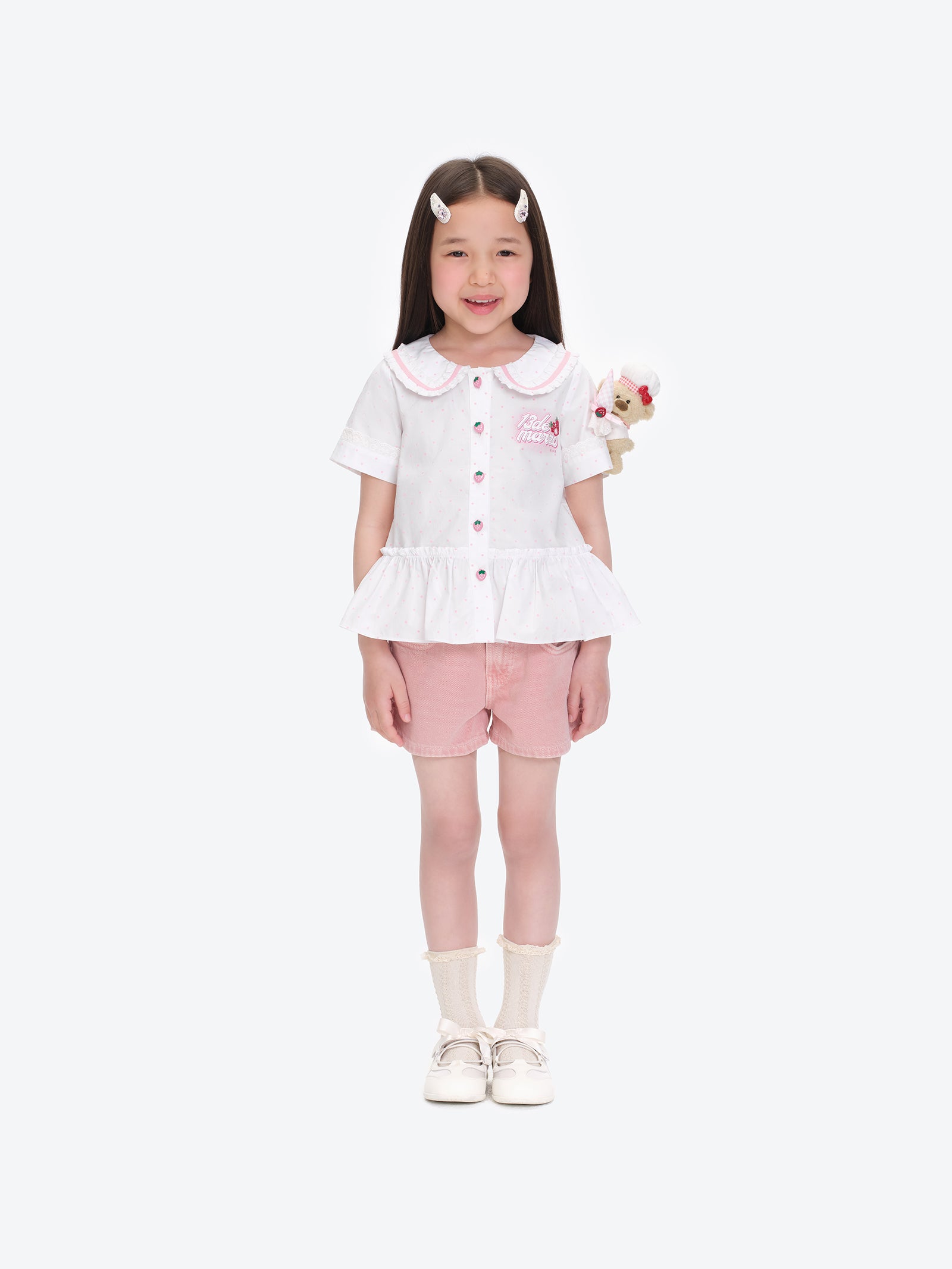 13DE MARZO BabyBear Strawberry Polka Shirt - 13DE MARZO
