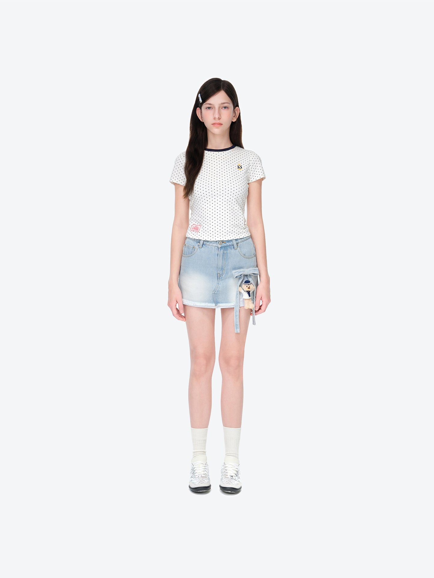 13DE MARZO Sailor Bear Denim Skirt Blue - 13DE MARZO