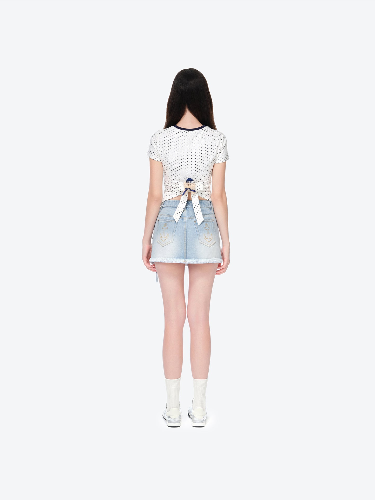 13DE MARZO Sailor Bear Denim Skirt Blue - 13DE MARZO