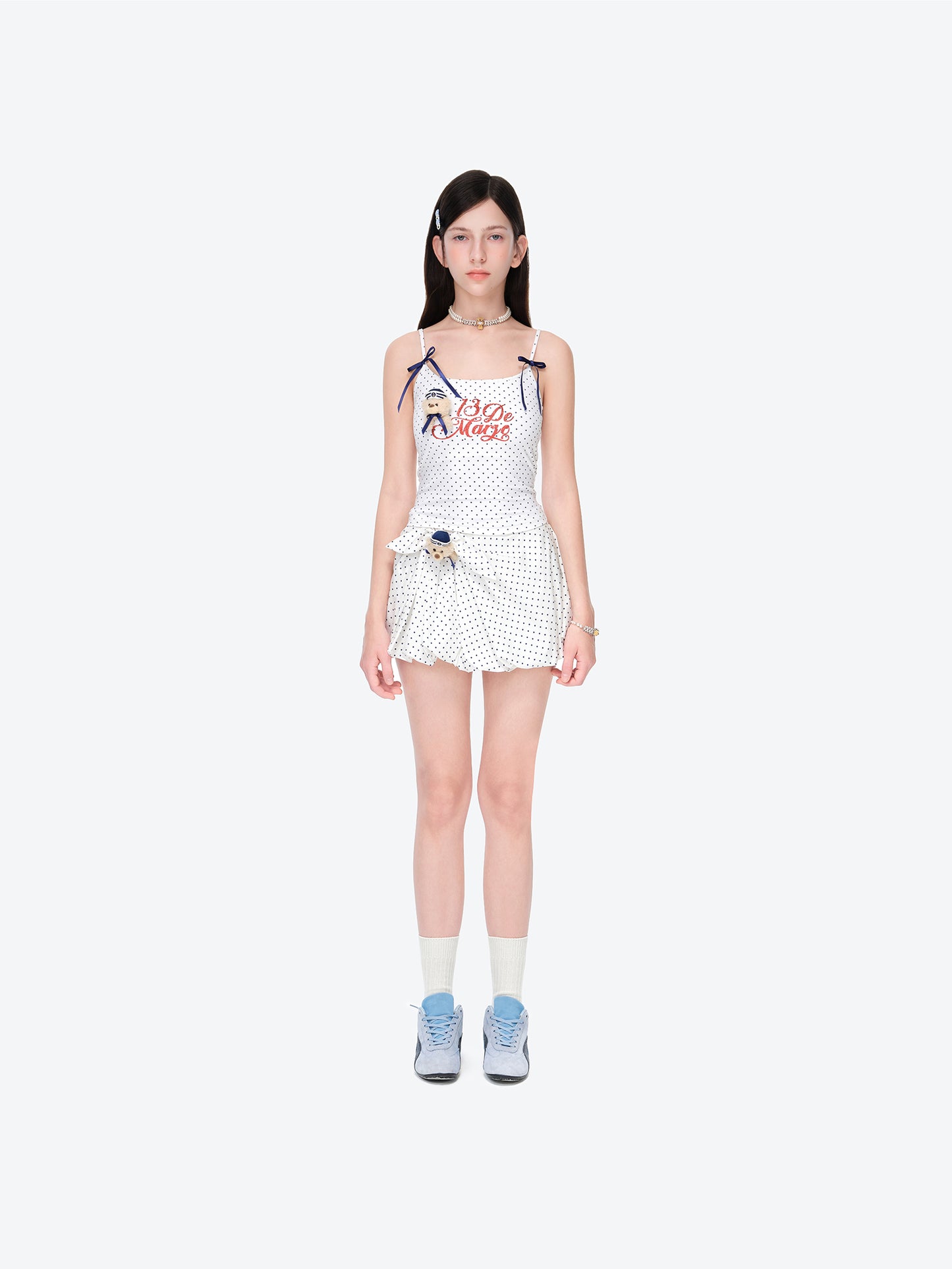 13DE MARZO Sailor Bear Polka Dot Camisole - 13DE MARZO