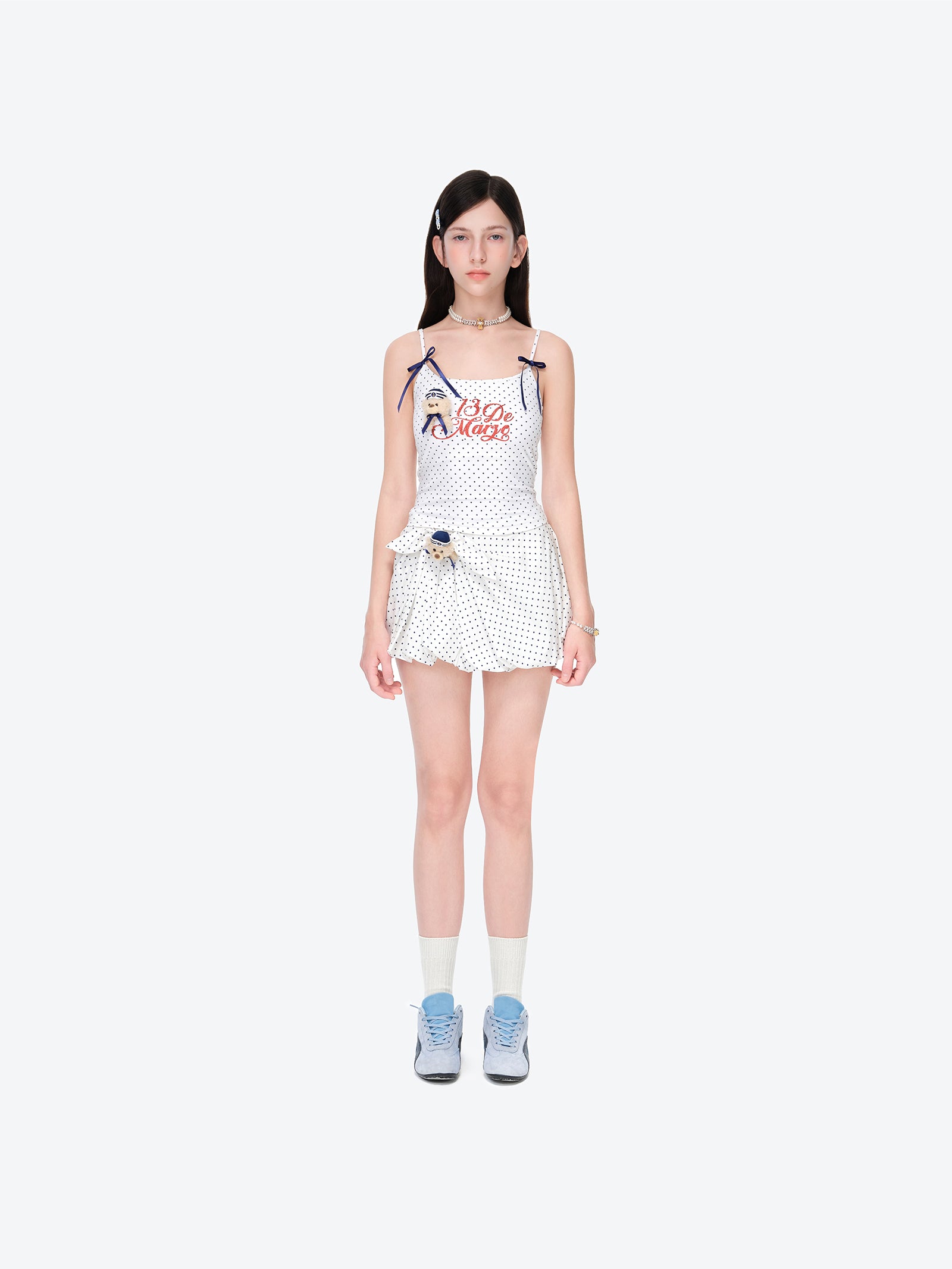 13DE MARZO Sailor Bear Polka Dot Camisole - 13DE MARZO