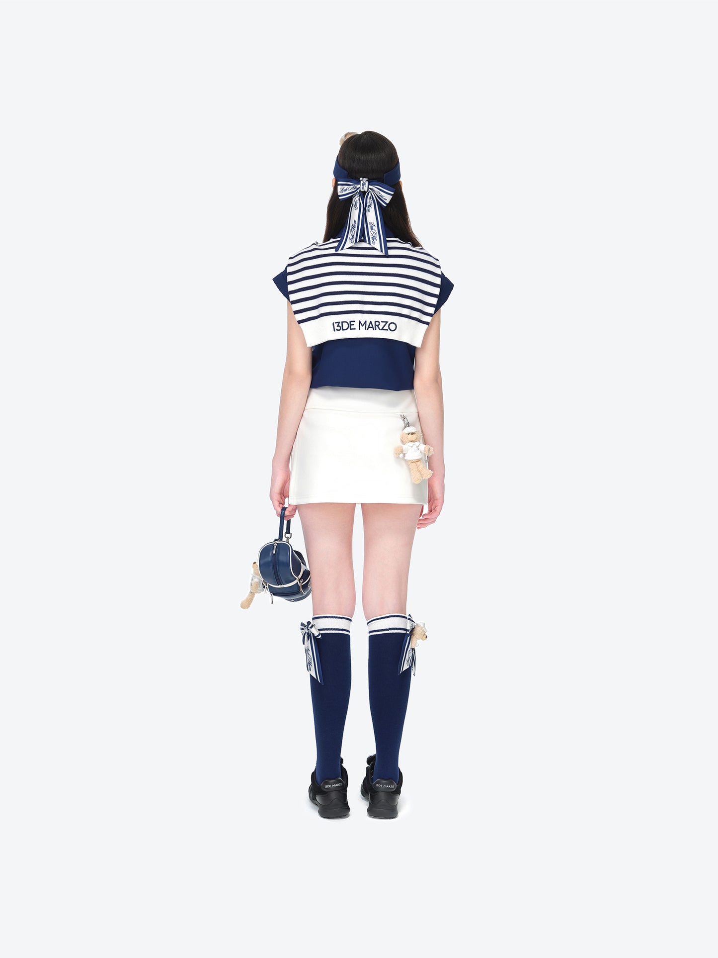 13DE MARZO Golf Split-Hem Sweat Skort White - 13DE MARZO