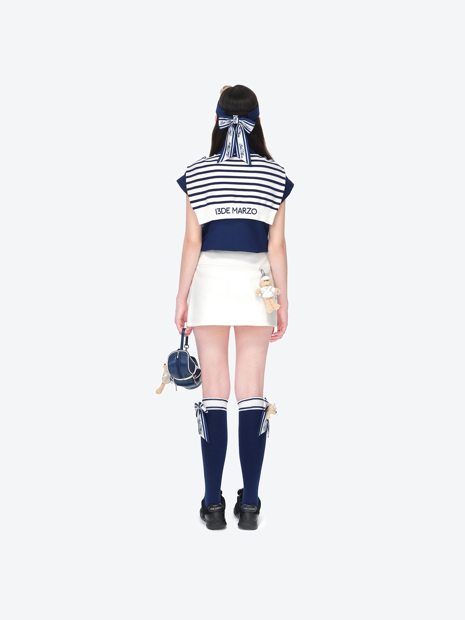 13DE MARZO Golf Split-Hem Sweat Skort White - 13DE MARZO