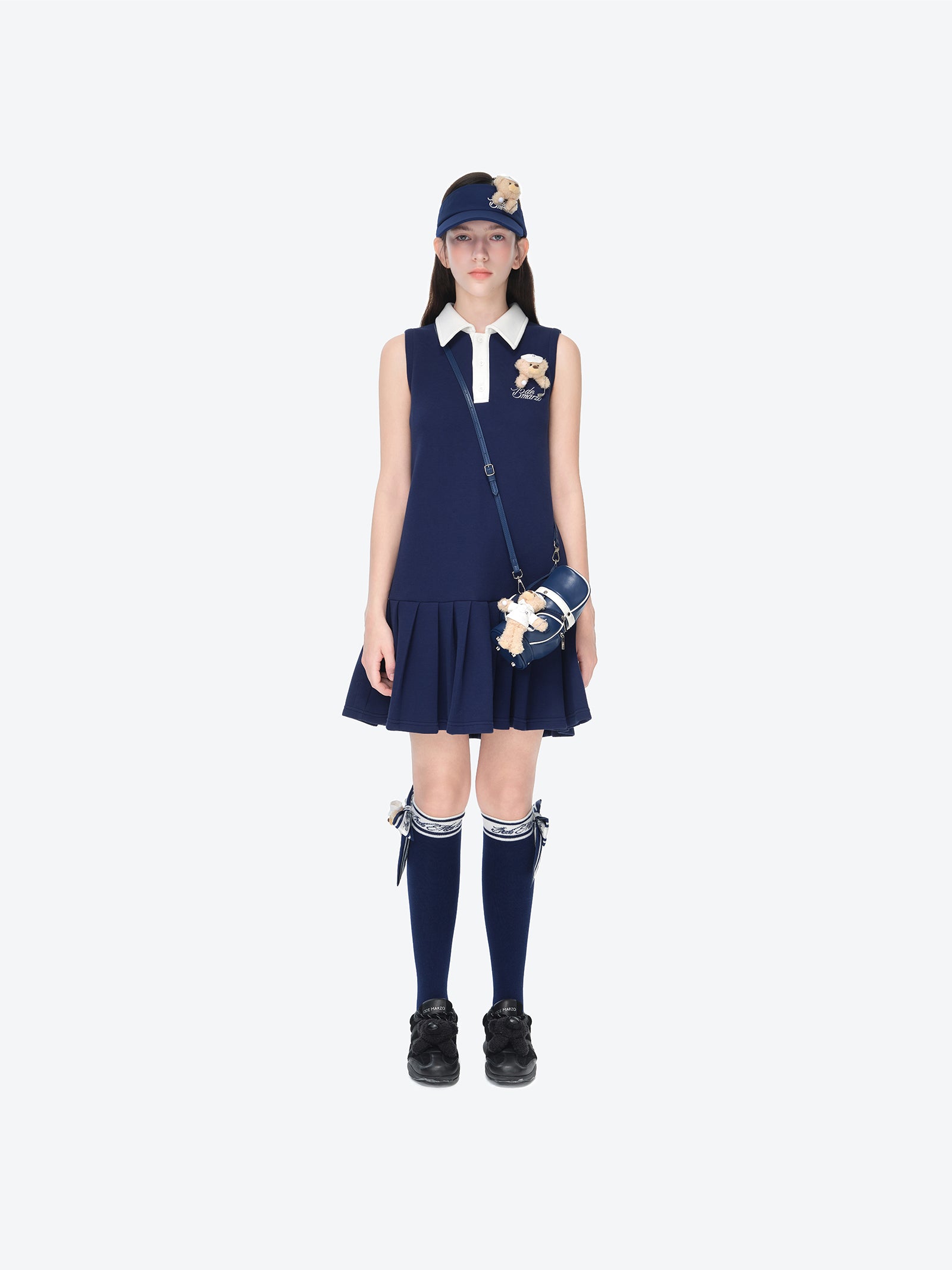 13DE MARZO Golf Bear Dress Navy Blue - 13DE MARZO