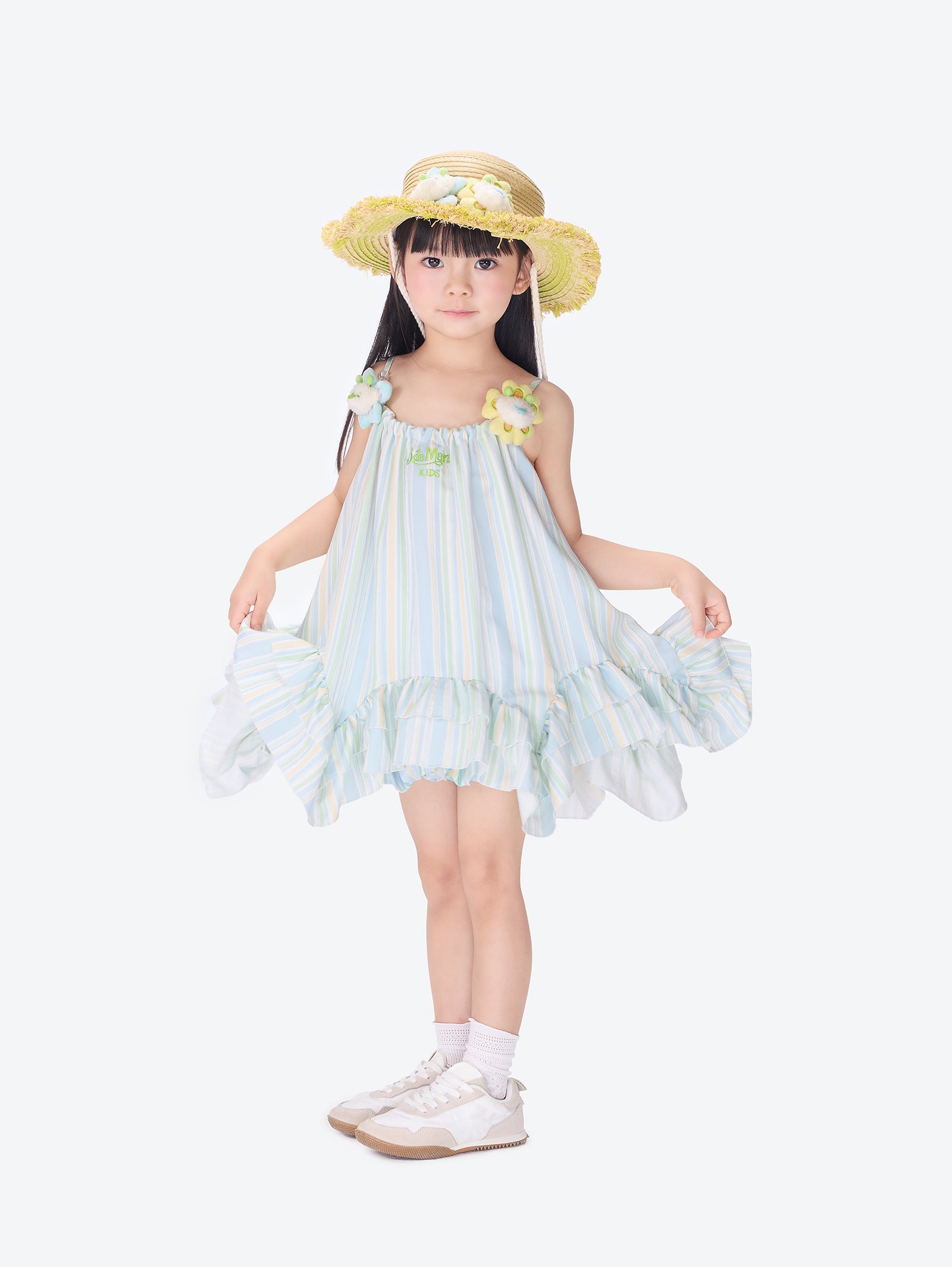 13DE MARZO Floral BabyBear Straw Hat - 13DE MARZO