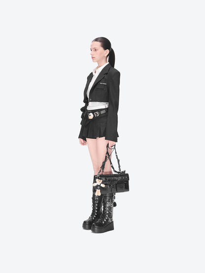 13DE MARZO Short Sparkle Blazer Black