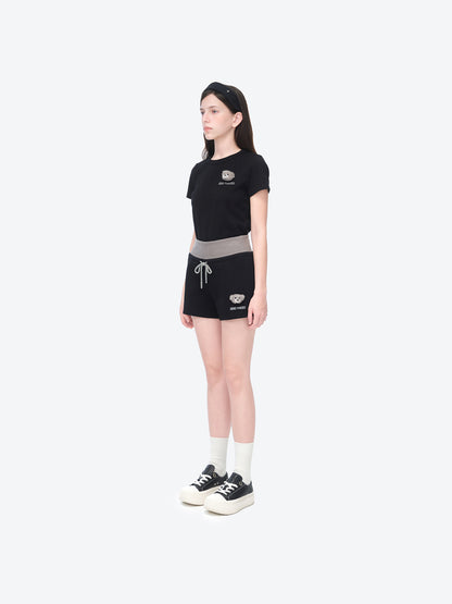 13DE MARZO Sports Shorts with Double Waistband Black - 13DE MARZO