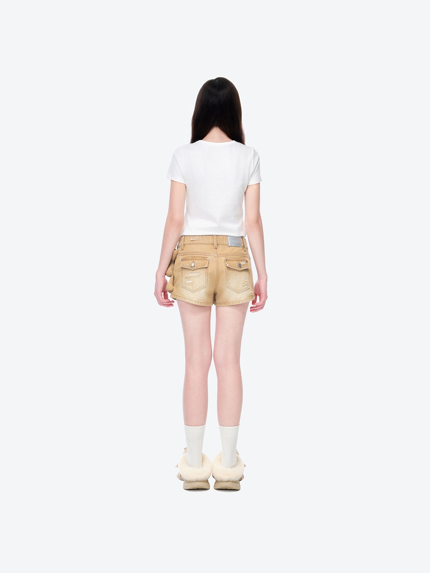 13DE MARZO Broken Bear Hot Jorts Khaki - 13DE MARZO