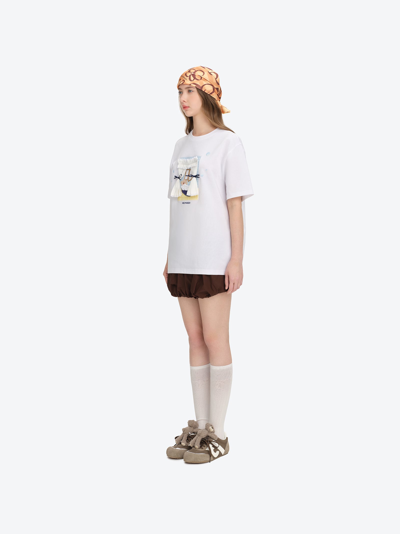 13DE MARZO Patchwork Bear Bath Scene T-shirt White - 13DE MARZO
