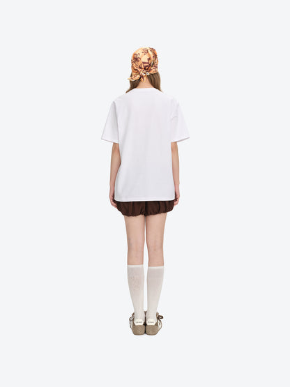 13DE MARZO Patchwork Bear Bath Scene T-shirt White - 13DE MARZO